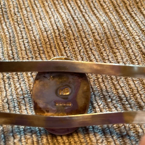Vintage SS/Onyx Native American Cuff - Picture 3 of 5
